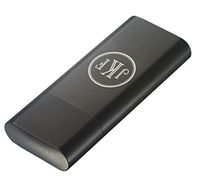 Personalized Visol Toledo Stainless Steel 2 Finger Cigar Case and Flask with Laser Engraved Monogram