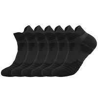 Ankle Athletic Socks Low Cut Breathable Cushion Running Socks with Arch Support 6Pairs (Black, Men 9-12/Women 11-13)