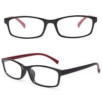 Livho Blue Light Blocking Reading Glasses,Readers Eyeglasses Anti Glare Eyestrain Lightweight for Men Women (Red and Black, Large, 0.0)