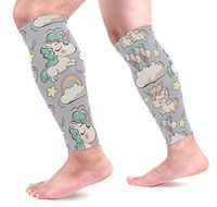 KEAKIA Unicorn Patern Calf Compression Sleeves Shin Splint Support Leg Protectors Calf Pain Relief for Running, Cycling, Travel, Sports for Men Women (1 Pair)