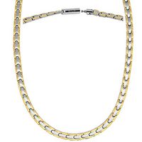 MagnetRX® Titanium Magnetic Therapy Necklace - Natural Pain Relief for Neck Arthritis, Back, Shoulder Pain, Headache and Migraine Relief Magnetic Necklace (Silver & Gold, 21.5 Inches)
