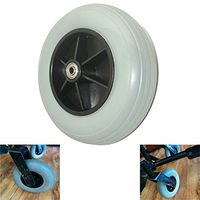 Wheelchair Caster Assembly, Front Caster in Gray, 8" x 2", Solid, for Jazzy, Quantum, and Jet Powerchairs Power Wheelchair's and Most Brands Wheel Replacement（200x50）