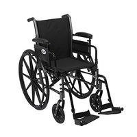 Drive Cruiser III Light Weight Wheelchair with Flip Back Removable Arms, Adjustable Height Desk Arms, Swing Away Footrests, 18", Model - K318ADDA-SF