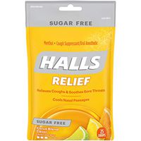 Halls Citrus Sugar Free Cough Drops - with Menthol - 300 Drops (12 bags of 25 drops)