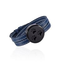 wonderful jewerly Lovely Multi Color Pet Pawprint Aromatherapy Locket Bracelet Essential Oil Diffuser Locket Leather Wristband (Blue)