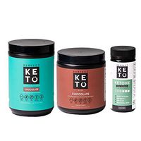 Perfect Keto Bundle - Exogenous Ketones Powder (Chocolate), Collagen (Chocolate), Ketone Test Strips (100 Strips) | Best to Burn Fat and Support Energy | 30 Day Supply