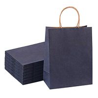Sdootjewelry Navy Blue Gift Bags, 50 Pack Small Kraft Paper Gift Bags with Handles, 5.9 x 3.1 x 8.3" Shopping Bags, Party Bags, Kraft Bags, Retail Bags