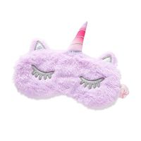 Shinywear Cute Rabbit Sleeping Eye Mask Plush Blindfold Travel Sleep Masks Super Soft Funny Eye Cover for Kids Girls and Adult (Purple Unicorn)