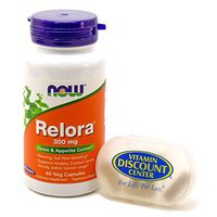 Bundle – 2 Items : 1 Bottle of Relora 300 mg by Now Foods 60 Vegetarian Capsules and 1 VDC Pill Box