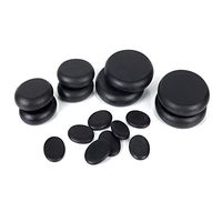 Aboval 16Pcs Massage Stones Set Natural Lava Basalt Hot Stone for Spa, Massage Therapy