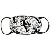 NiYoung Siberian Husky with Snowflakes Anti-Dust Earloop Mouth Cover for Women Men, Pollen Cycling Painting Half Face Mouth Cover - Adjustable Elastic Band