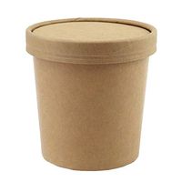 [250 Count] 16 oz Freezer Containers And Lids - Kraft Paper To Go Cups - Durable Heavy Duty Pint Ice Cream Containers! Non-vented Lids Prevent Freezer Burn! Frozen Dessert Supplies