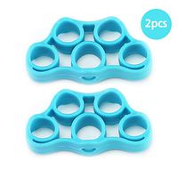 Alician Soprt Accessory 2pcs Silicone Finger Hand Trainer Strength Exerciser Finger Rehabilitation Equipment 2pcs Dark Blue 5KG/11LB