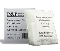 Gauze Surgical Sponges Cotton STERILE Non Woven 8-ply High Grade Quality 4"x4" Class I(a) All Purpose Pads by P&P MEDICAL SURGICAL Box of 100