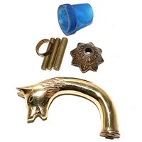 Eve.Store Brass Cane Walking Stick Handle Wolf Head Cast Brass Outside Connector Rod