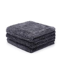 Kingole Microfiber Cleaning Cloths Rags Pack of 3, All-Purpose Edgeless Strong Absorbent Towels Scratch-Free No Lint or Streaks (Gray, 16"x16")