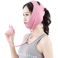 FS Face Slimming Mask with Inflatable Face-Lifting Belt, Natural V Face Cheek Chin Lifting Tight Band, Face Slimming Facelifting Face Shaper Face Mask Facial Bandage (Color : Pink)