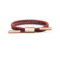 Power Ionics Weave Band Series Unisex Reflective Braided Rope Anions Sports Bracelets (Red/Rosegold Ring, Double Rope)