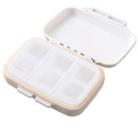 Oululu Pill Organizers Box 2 Times A Day with 6 Compartments Detachable Pill Cases for Travel Daily Medicine Needed (White)