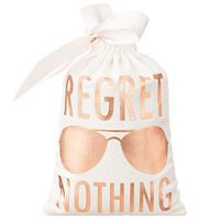 10pcs White Wedding Party Favor Bags 5x7 Inch Rose Gold Foil “Regret Nothing” Bridesmaid Gift Bags for Bridal Shower Bachelorette Hangover Kit Bags Recovery Kit Bags Cotton Muslin Drawstring Bag