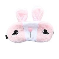 Outflower Cute Cartoon Rabbit Blindfold Shading Sleep Mask Travel Lunch Break Sleep Goggles With Ice Bag Pink
