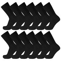 Big and Tall Diabetic Neuropathy Ringspun Cotton Crew Socks, King Size Mens Athletic Socks (13-16, Loose Top - Premium Black) - 12 pairs