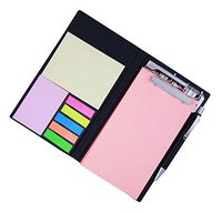 COI MEMO NEON Coral Note PAD/MEMO Note Book with Sticky Notes & Clip Holder in Diary Style