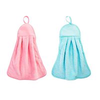 BESTONZON 2 Pcs Strong Absorbent Hanging Cleaning Cloth Non-stick Oilproof Dish Cloth Kitchen Cleaning Towel (Random Color)