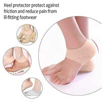 Gel Heel Protectors Plantar Fasciitis Inserts Breathable Gel Heel Cushion Great for Heel Pain Heal Dry Cracked Heels, Achilles Tendinitis for Men Women, Heel Cups Relieve Heel spur (3pairs) Beige