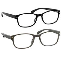 Reading Glasses 1.0 2 Pack Black and Grey Readers for Men and Women Stylish Look and Crystal Clear Vision When You Need It! Comfort Spring Arms & Dura-Tight Screws