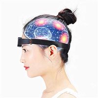 ZSH Electric Pulse Head Massager Home Care Sleep Belt Soothe Migraine and Anxiety Insomnia Release Stress Scalp Relax Massage Tool,Black