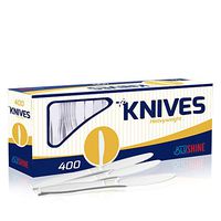 400 Pack Extra Heavyweight Disposable White Plastic Knives-Heavy Duty White Cutlery-Utensils, Parties, Dinners, Catering Services, Family Gatherings