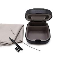 Universal Small Carry Case with Cleaning Kits for PSAPs Hearing aid (Black)