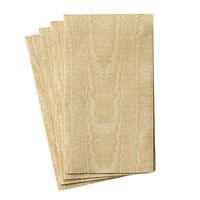 Caspari Moiré Paper Linen Guest Towel Napkins in Gold, Four Packs of 12