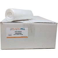 PlasticMill 7-10 Gallon Garbage Bags, High Density: Clear, 6 Micron, 24X24, 1000 Bags.