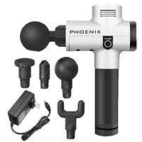 Massage Gun Relieving Pain - Body Deep Muscle Massager - Handheld Percussion Deep Tissue, 3 Speed High-Intensity Vibration Gift - 4 in One(White)