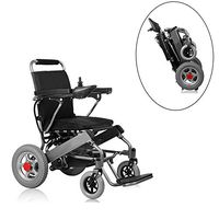 MIMI KING Wheelchair, One-Click Folding, Reversing Reminder, PU Leather Handrail, Universal Controller, 2 Modes, 17.518 Inch,Black