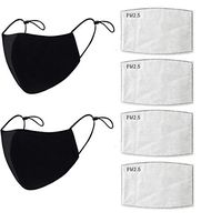 YUSONGIRL 2 Pcs Cotton Unisex Anti-Aust Three-Dimensional Mouth Face Reusable Protection,4 Pcs Activated Carbon Filter Pm 2.5 Tablets Fashionable Anti-Smog Reusable for Outdoor Activities
