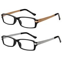 LianSan Reading Glasses 2 Pack Quality Rectangular Readers Stylish Designed Spring Hinge Glasses for Men Women L6701(+3.5)