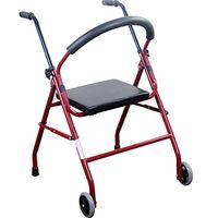 2-Wheel Walker with Soft Seat, Lockable Brake Ergonomic Handle, Elderly Walker Non-Slip Lightweight Walker Foldable,Suitable for Rehabilitation People,A