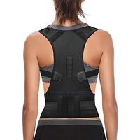 Thoracic Back Brace Posture Corrector for Women and Men - Improves Posture and Provides Lumbar Support - Magnetic Support Brace for Neck Shoulder Upper and Lower Back Pain Relief (Black, X-Large)