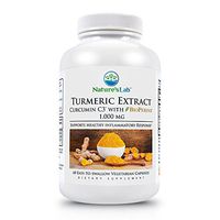 Nature's Lab Turmeric Extract with Curcumin C3 & BioPerine - 60 Capsules (30 Day Supply) 1000mg Turmeric Extract standardized to 95% 5mg BioPerine standardized to 95% Promotes Cardiovascular, Immune,