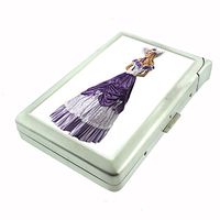 Perfection In Style Metal Cigarette Case with Built in Lighter Vintage Saloon Ladies Design 008