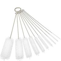 Drinking Straw Brush Set, Nylon Pipe Tube Cleaner,Bristle Straw Cleaner for Washing Drink Straws (10J-bai)