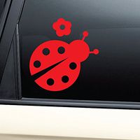 Ladybug Vinyl Decal Laptop Car Truck Bumper Window Sticker - Red