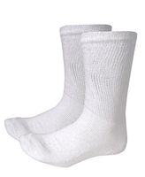 Men's Comfortable Diabetic Crew Socks White 3-pack,Size:10-13