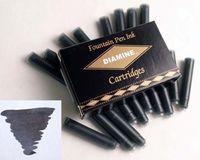 Diamine Refills Jet Black Pack of 18 Fountain Pen Cartridge - DM-8000