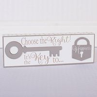 12" X 4" X 1.5" Wood Sign (Choose) Grey/White– 13223
