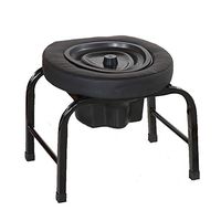 NESSTIC Toilet Stool Commode Seat with Padded Cushion Portable Bedside Commodes Medical 2 in 1 Shower Bath Seat for Elder Disabled Pregnant Women Black (33CM)