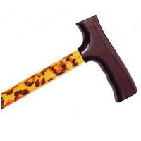 Folding Aluminum Walking Cane Leopard Design with Height Adjust